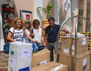 Voluntarios de la 23ª a su llegada a Sal